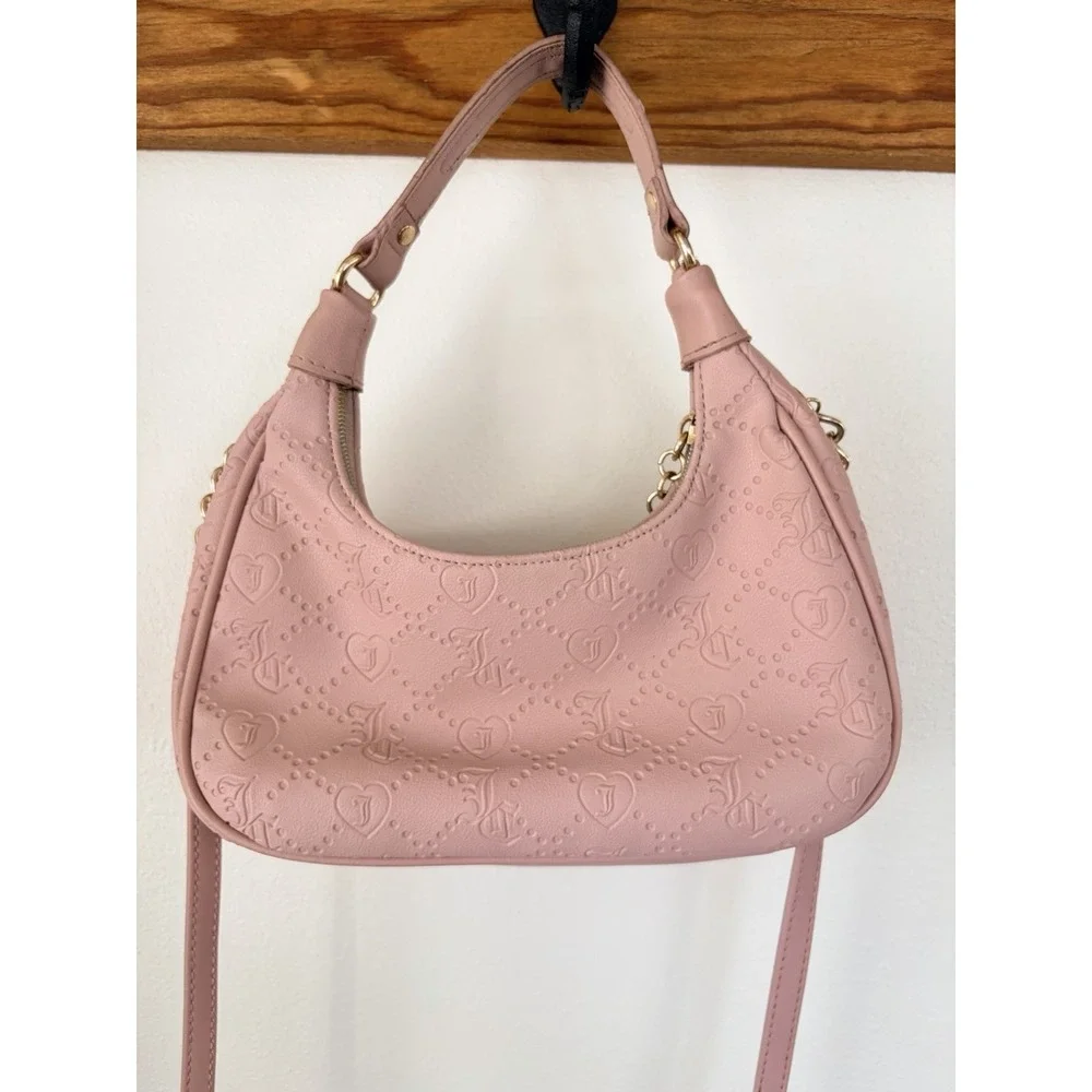 Juicy Couture Small Satchel Purse‎ Bag Pink with Charm Y2K 2000s Vintage